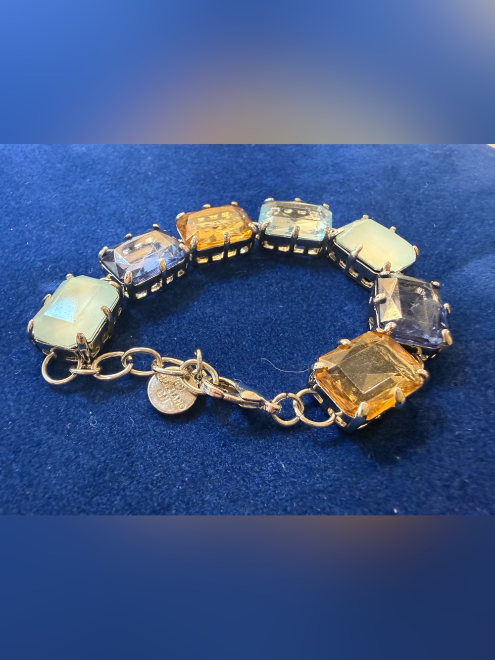 R.J. Graziano Statement Bracelet Multi Stone Gold Tone - Picture 5 of 15